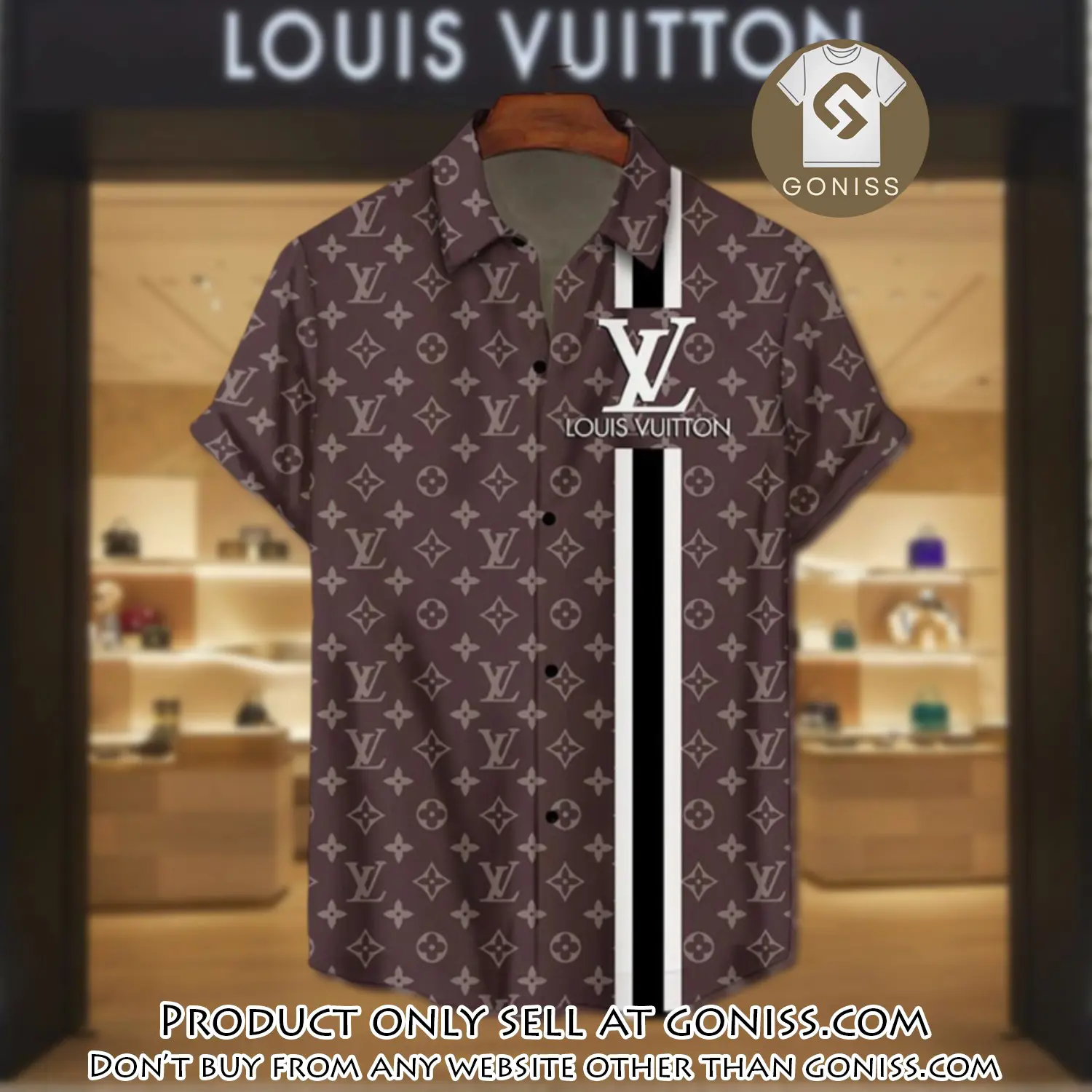 Lv louis vuitton luxury hawaiian shirt & short set lhs1192 gn5733383